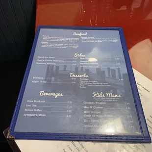 Back of menu