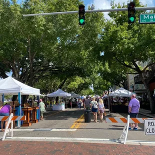 It stretches a couple blocks down