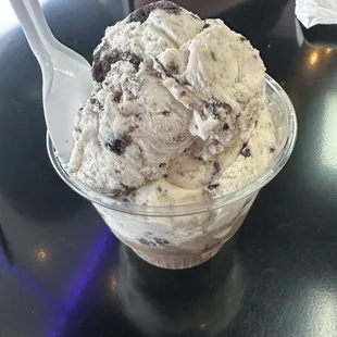 Triple scoop. Cookies n cream and chocolate caramel
