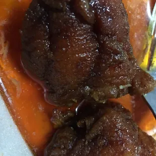 Burn boneless wings and fries delivered sad