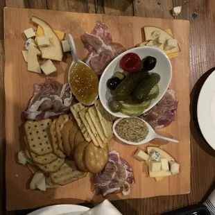 Charcuterie board...everything on it tasted fresh, not dried like I've tasted in other places.