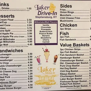 New updated menu!