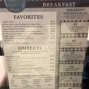 Typical small town items are on the menu, all very reasonably priced.