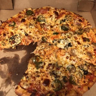 Supreme pizza.....that we waited 40 minutes for and had to take it to go. Should have asked for our money back and went somewhere else