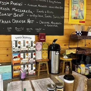 menus on a blackboard in a restaurant