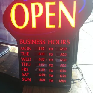 New business hours