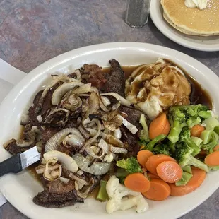 Liver &amp; onions, $14. Big leftovers