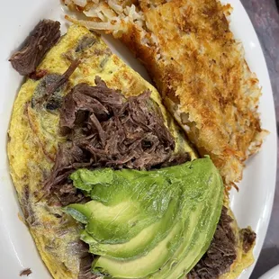 Pot roast omelette