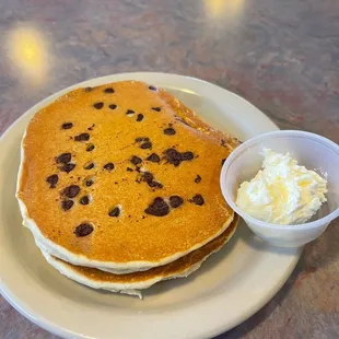 side of Gluten Free chocolate chip pancakes