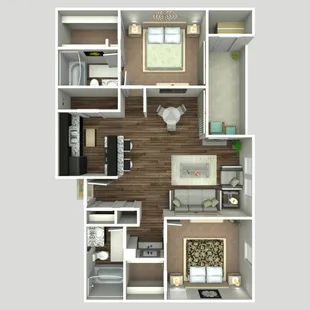 Buckingham 2 Bedroom 2 Bath Sq Ft: 940