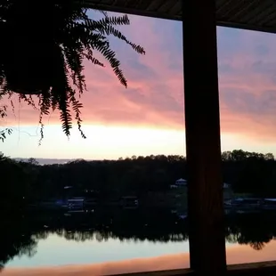 View from the back porch at sunset