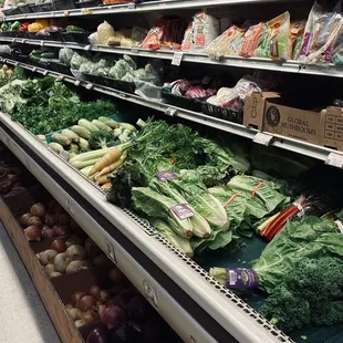 a produce section in a grocery store