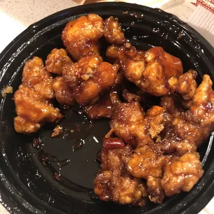 Orange chicken. Can taste the orange, super good.