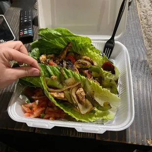 Chicken fajita lettuce wrap