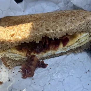 Bacon, egg and cheese sandwich