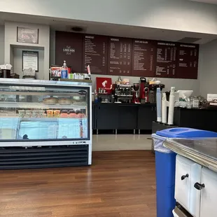 The coffee area and menu