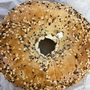 Everything Bagel with Cream Cheese Breakfast