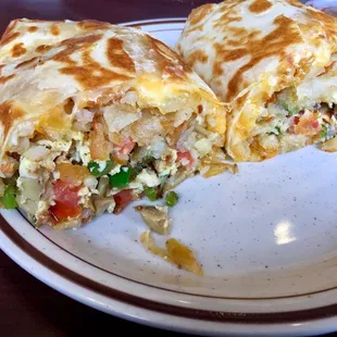 Veggie egg burrito