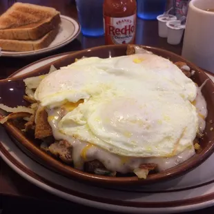 Country skillet with country fried steak for $6.49.