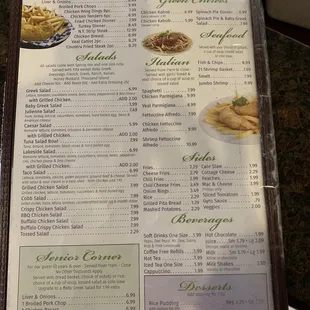 menu