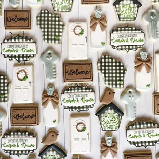 a variety of decorated cookies