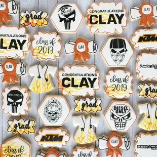 a variety of decorated cookies