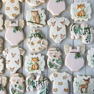 a variety of decorated cookies