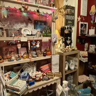 a display of cookies and other items