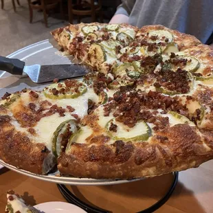 Dill Pickle Pizza with Bacon