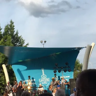 a band performing on a stage