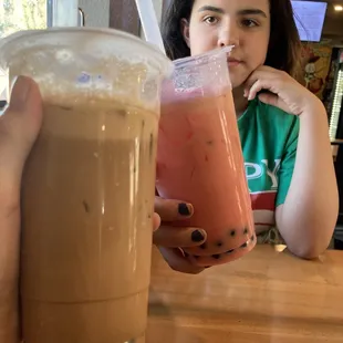 Strawberry Boba, Milk Tea Boba