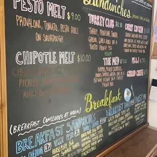 Sandwich Menu