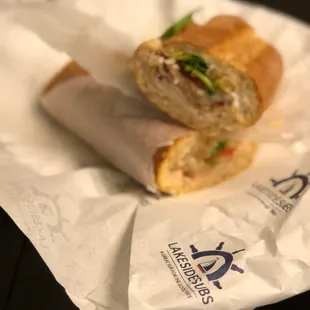 Lakeside club with turkey, roast beef, bacon, cheddar, tomato, onion, chipotle mayo and I was able to add caramelized onions &amp; fresh spinach