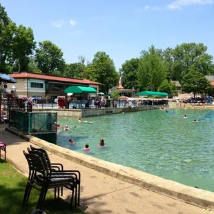 The "Lake" area - huge non-heated pool. Some areas maximum 4ft depth, other areas maximum 8ft depth.