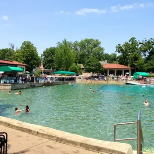 The "Lake" area - huge non-heated pool. Some areas maximum 4ft depth, other areas maximum 8ft. Has water-walking lane.