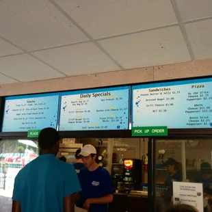 Concession stands: reasonable prices, hot &amp; cold items, daily specials.