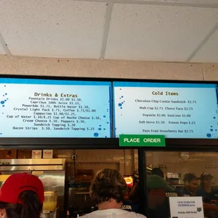 Concession stands: reasonable prices, hot &amp; cold items, daily specials.