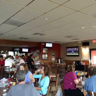 people eating and drinking