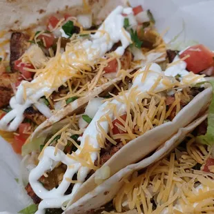 Fish tacos with plenty of perfectly blackened fish!