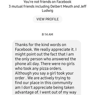 After poor and disgusting service, I posted a review. The next morning, I started being harassed and blamed for this establishments owner!!