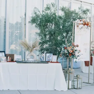 a table set up for a wedding reception