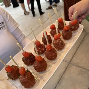 a platter of appetizers