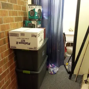 The storage room is easily accessible from the dance floor as there is no door.