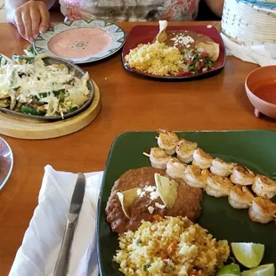 Dinner for two. Shrimp and fahijha DINNERS.