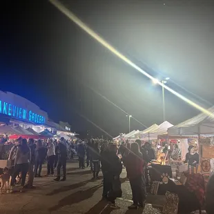 a large crowd of people at night