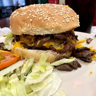 Mushroom cheeseburger