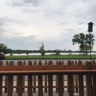 Lake view from picnic bench