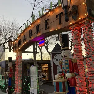 a nutcracker in front of the entrance