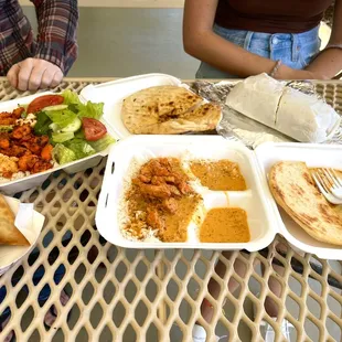 Indian Butter Chicken Curry and Kenyan Chicken Tikka and Chicken Avocado Ranch Wrap