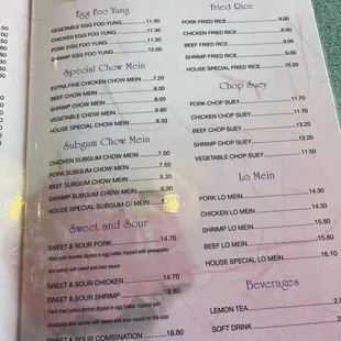 the menu